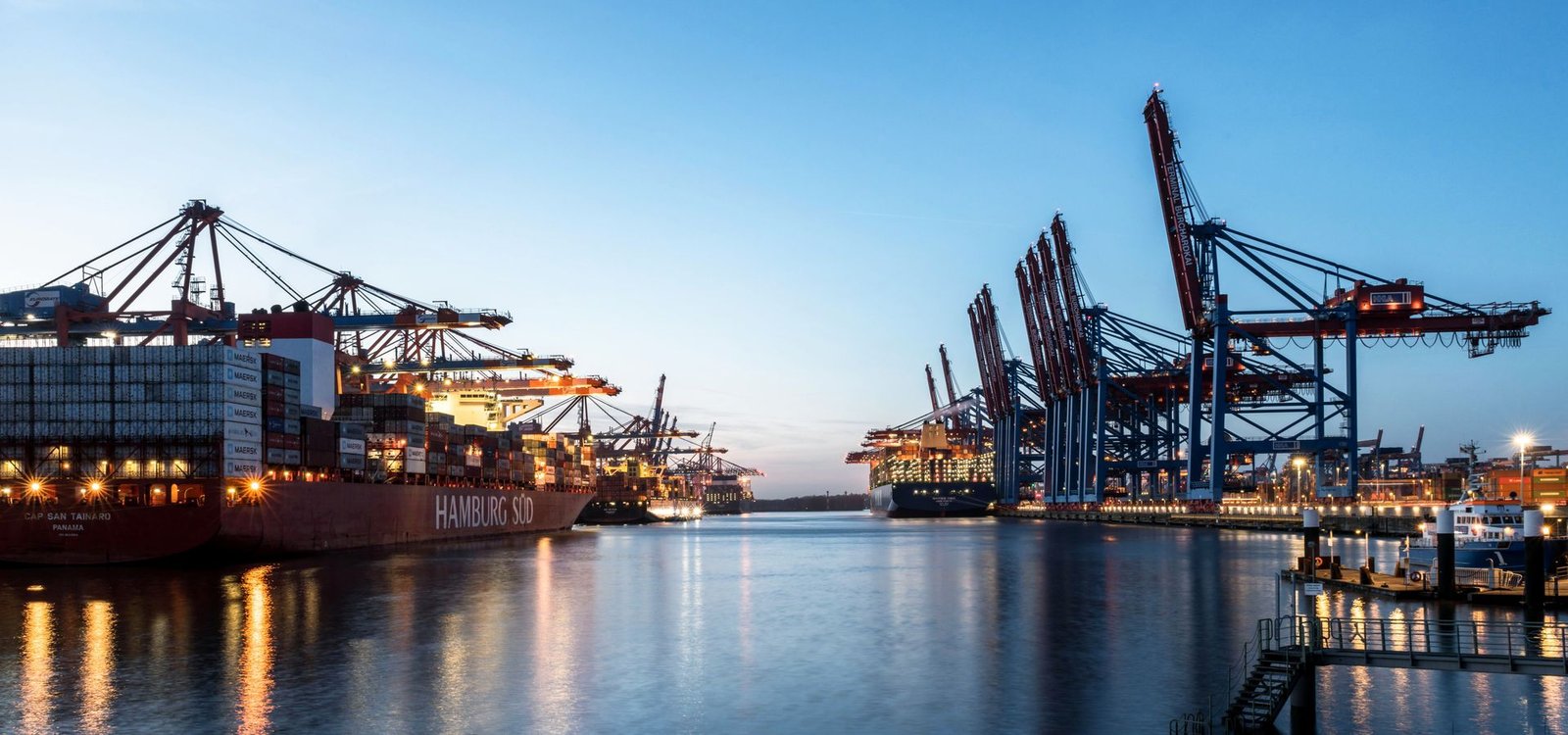 Cargo vessel at a port representing export from India trade operations